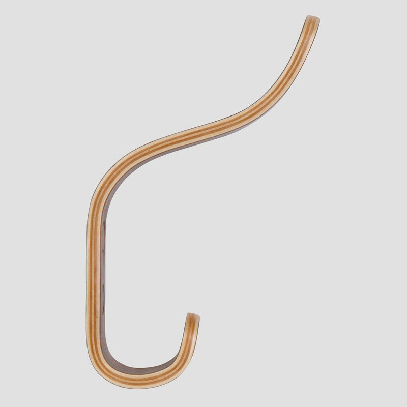 Waveply Plywood Wall Hooks Set of 4 Wood Coat Rack Hanging Clothes Hats Robes Towels (Walnut) Walnut