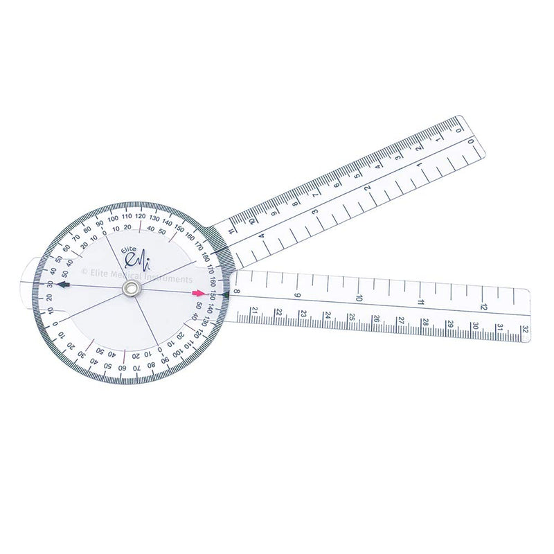 EMI EGM-650 5 Piece Physical Therapy Set - Goniometer 12 inch, 8 inch, 6 inch, Taylor Hammer, & Tape Measure