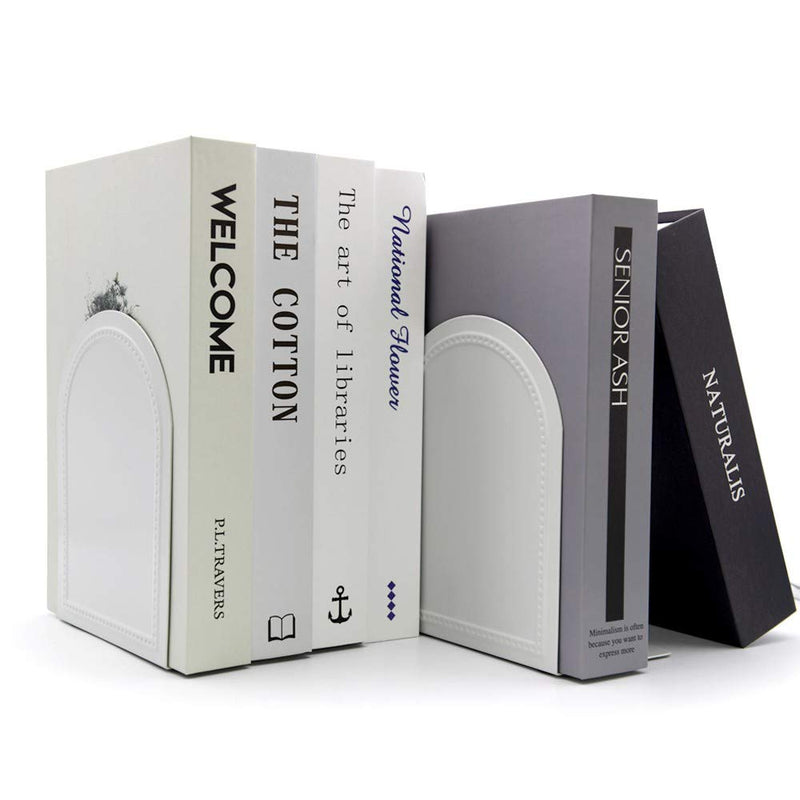 Bookends-Heavy Duty Bookends Metal Book Ends Universal Economy Bookends White