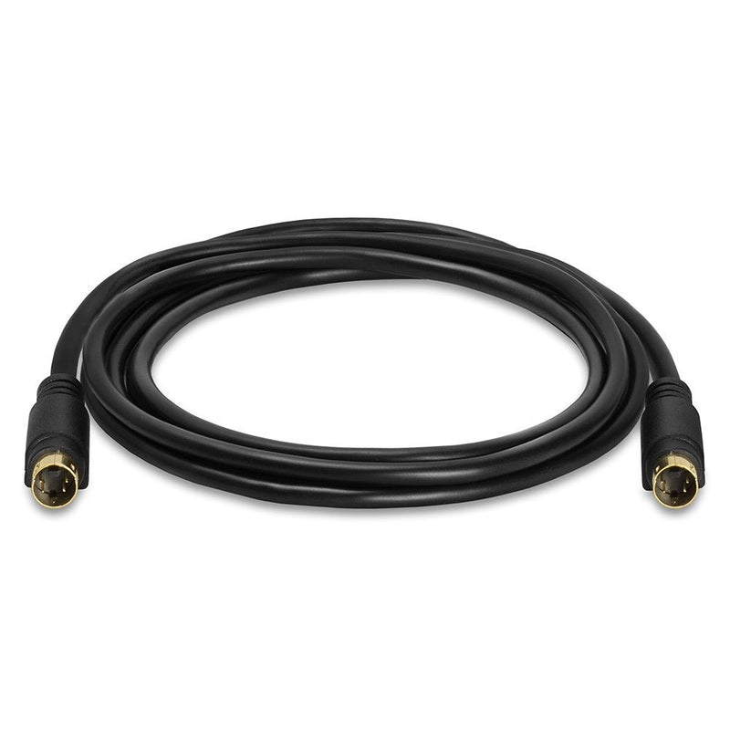 Cmple - S-Video Cable Gold-Plated (SVHS) 4-PIN SVideo Cord - 6 Feet 6FT Black