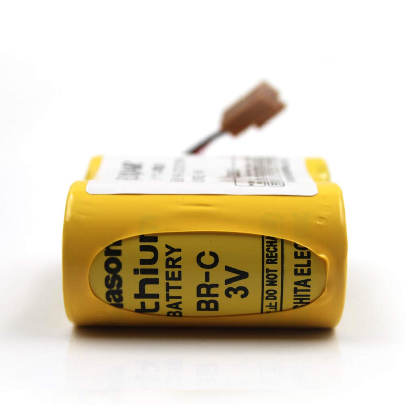(2-Pack) BR-CCF2TH 6V Lithium Replacement Battery for Fanuc oi Mate Model-D, Panasonic Controls, PLC Computer Ge Fanuc A06 Series A98l-0001-0902, BR-CCF2TE CNC Coaster (Cutler Hammer), Brown Connector