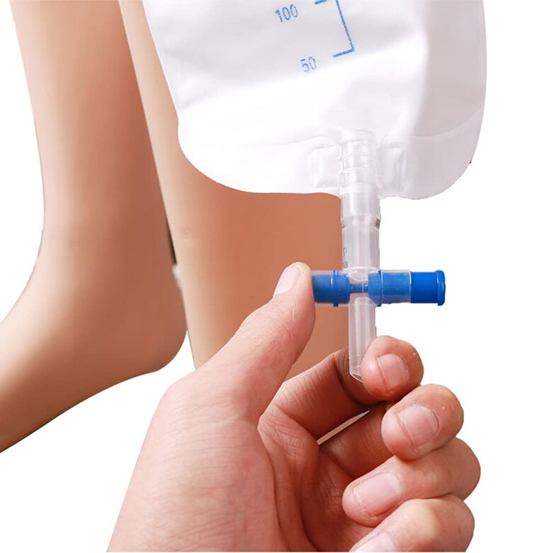 Owfeel Urinary Drainage Bag 500ml Easy-Tap Leg Bag with Anti-Reflux Valve 32” Tube (Packs of 2) 500ml Replaced Leg Bags
