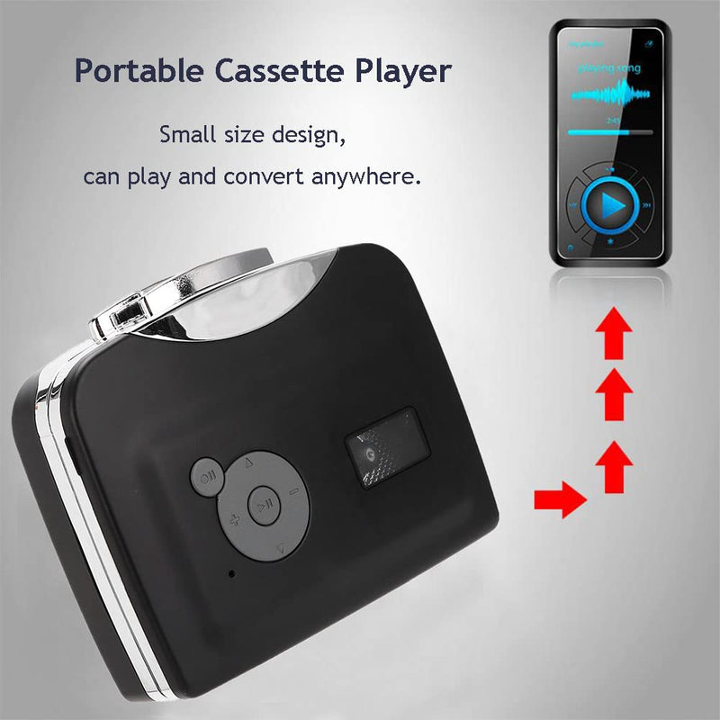 Cassette Player, Portable from Tapes to MP3 Converter Audio Music Player Capture Cassette Recorder USB Cassette Digital Tape MP3 with Headphones