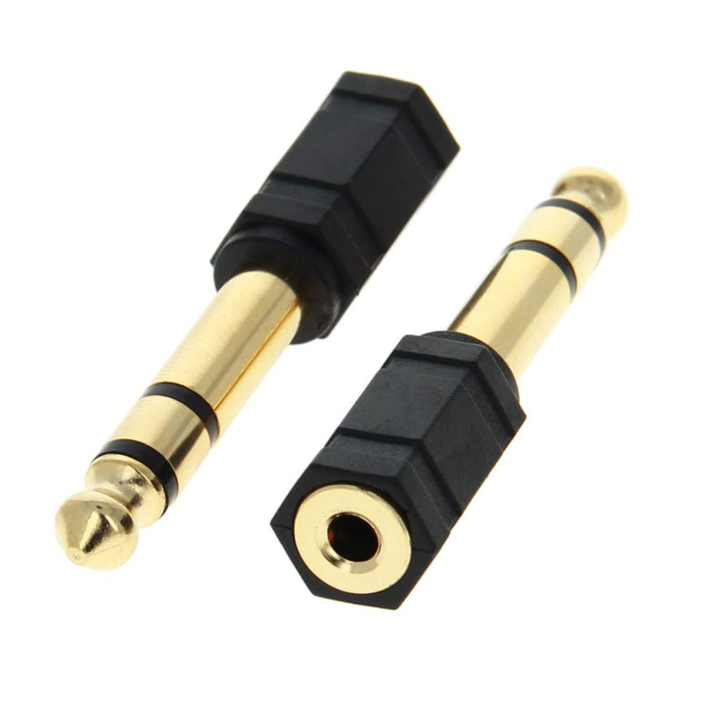 Fielect 6.35mm Male to 3.5mm Female Connector Stereo Audio Video Adapter Coupler 2Pcs 2Pcs 6.35mm Male to 3.5mm Female LY-1051