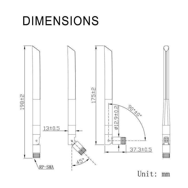 Bingfu 4G LTE 7dBi SMA Male Antenna Compatible with 4G LTE Wireless CPE Router Hotspot Cellular Gateway Trail Camera Game Camera Outdoor Security Camera Cellular 1-Pack Antenna