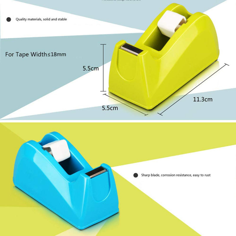 DENALY Premium Desktop Tape Dispenser Non-Skid Base (Heavy Duty) for Tape Width ≤ 18mm (White) White