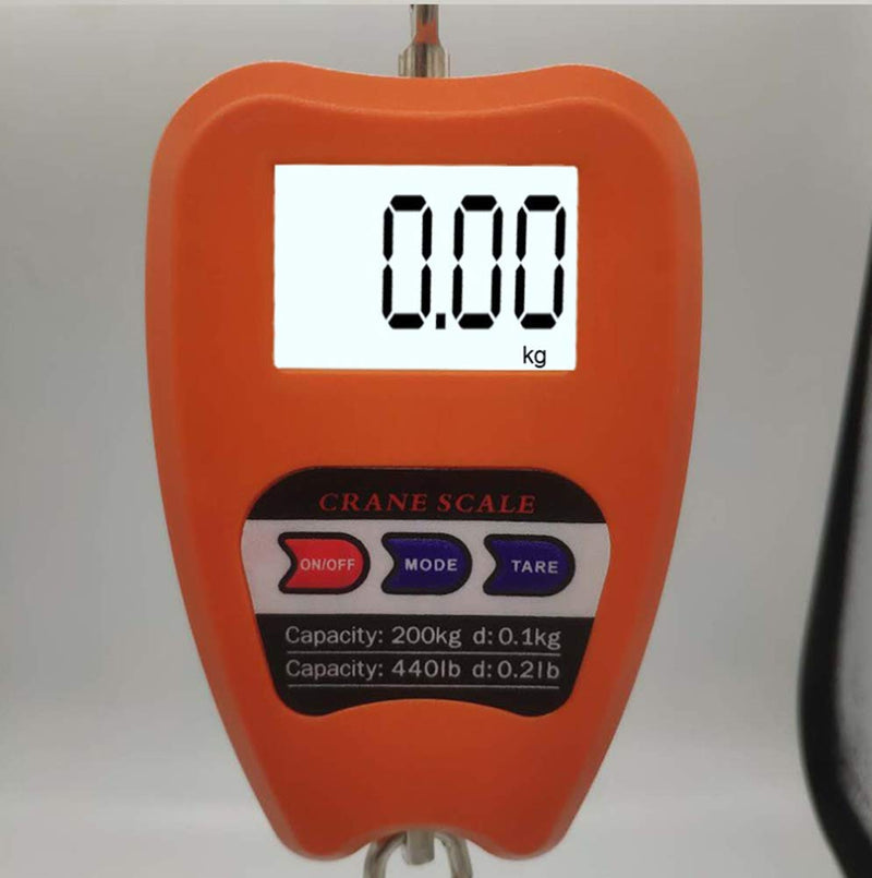 Hanging Weight Scale Industrial Heavy Duty for Farm, Hunting, Bow Draw Weight, Big Fish & Hoyer Lift with Accurate Sensor Digital, Professional (440LBS Orange) 440LBS Orange