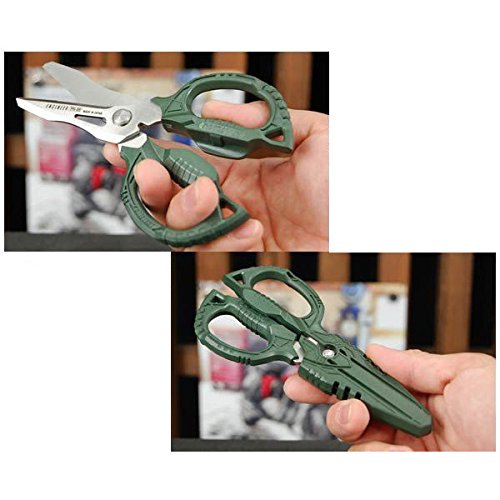 ENGINEER PH-55 Multi-Function, 160mm Compact Scissors, Electrician Scissors, with 4-in-1 Combi Blade - cuts Carpet, Leather, Solid Copper Wire, Insulated cable, CDs, Thick Rope & More. Made in Japan Single