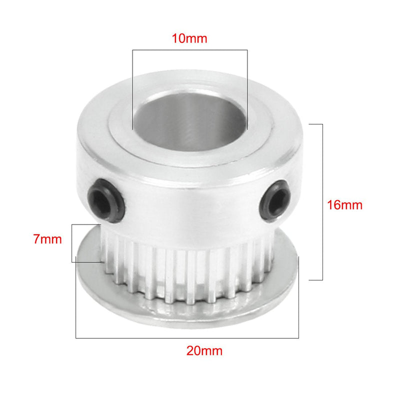 uxcell Aluminum 25 Teeth 10mm Bore 2.032mm Pitch Timing Belt Pulley for 6mm Belt