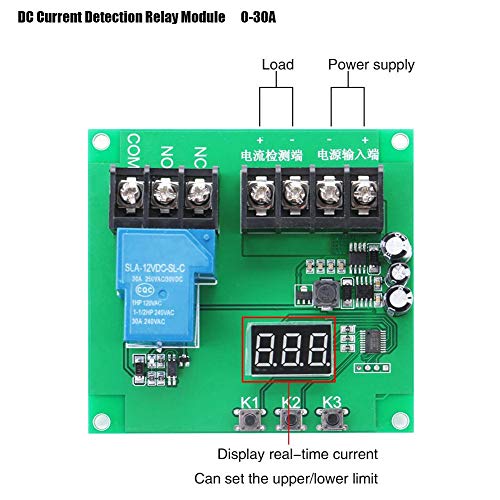 7-30V 0-30A DC Current Detection Sensing Module Current Transformer Sensor Current Tester Indicator Overcurrent Protection Relay Module