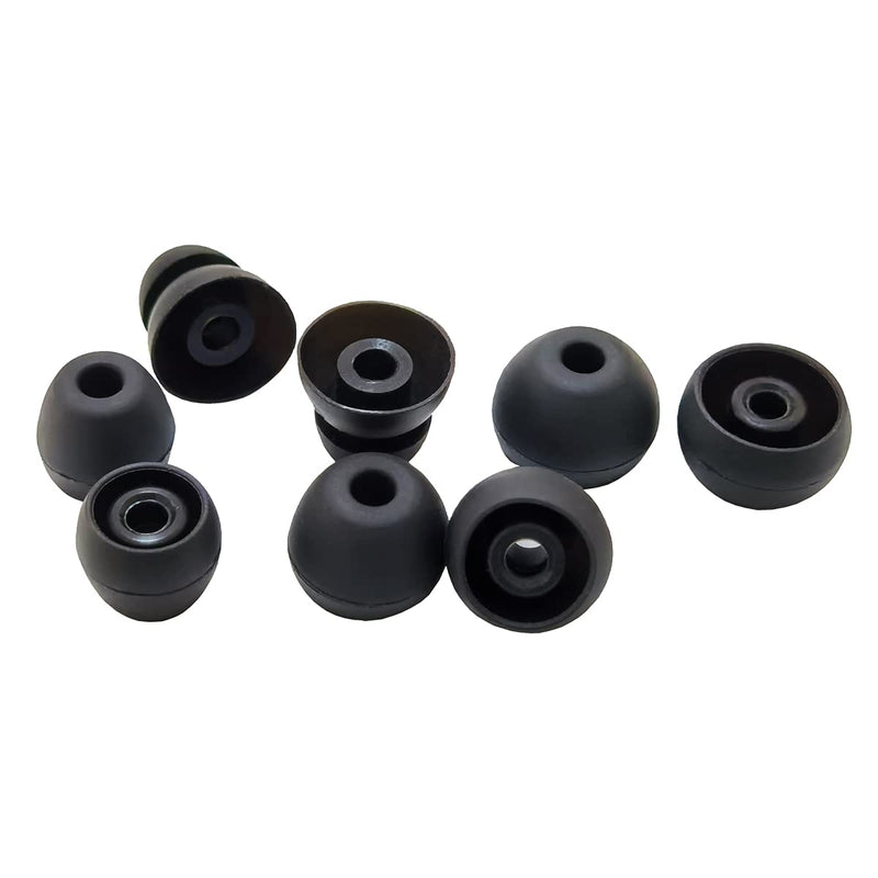 Luckvan Silicone Earbuds Tips for Powerbeats Pro, Powerbeats 2 & 3 Replacement Eartips 8 Pairs L/M/S Double Flange Rubber Powerbeats Ear Tips Silicone-Black