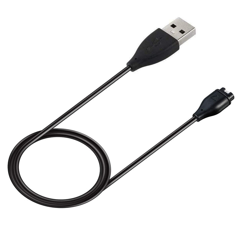 Kissmart Compatible with Garmin Instinct Charging Cable, Replacement Charger Cable Cord Plus a Black Silicone Charger Port Protector Anti Dust Plug for Garmin Instinct (2 Pack)