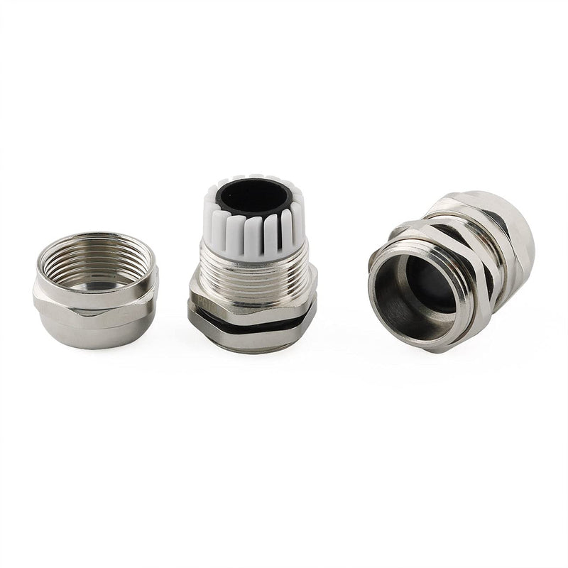 E-outstanding PG11 Metal Cable Gland 5PCS PG11 5-10mm Wire Range Metal IP68 Waterproof Connectors Joint Fastener Locknut Stuffing Cable Gland