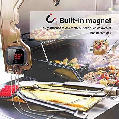 Inkbird Bluetooth Grill BBQ Meat Thermometer with 4 Probes Digital Wireless Grill Thermometer, Timer, Alarm,150 ft Barbecue Cooking Kitchen Food Meat Thermometer for Smoker, Oven, Drum