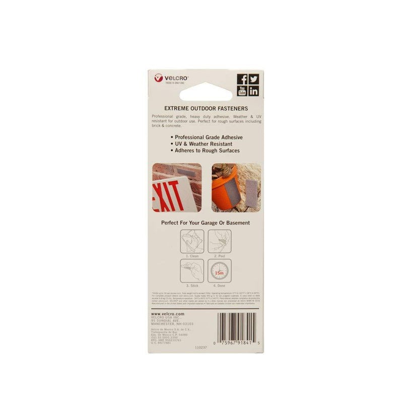 VELCRO Brand Outdoor Heavy Duty Strips | 4 x 1 Inch Pk of 10 | Holds 15 lbs | Black Extreme Hook and Loop Tape Industrial Strength Adhesive | Weather Resistance for Rough Surfaces (91841) 4in x 1in (10Pk)