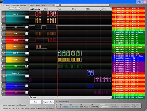 HiLetgo USB Logic Analyzer Device With EMI Ferrite Ring USB Cable 24MHz 8CH 24MHz 8 Channel UART IIC SPI Debug