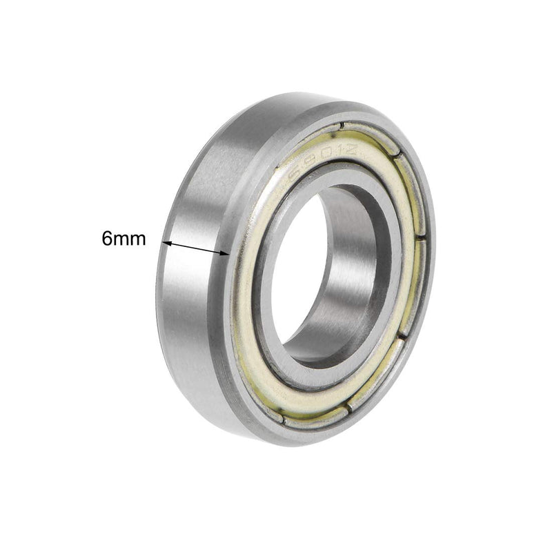 uxcell 6901ZZ Deep Groove Ball Bearings Z2 12mm X 24mm X 6mm Double Shielded Carbon Steel 4pcs 12mmx24mmx6mm