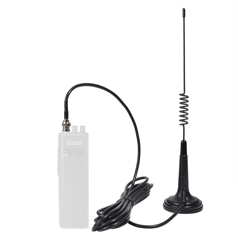 HYS 27Mhz Magnet Mount Stainless Steel CB Antenna, HT Antennas W/13ft Low-Loss RG58U coaxial Cable, BNC Connector for CB Handheld/Portable Radio Compatible with Cobra Midland Uniden Anytone CB Radio