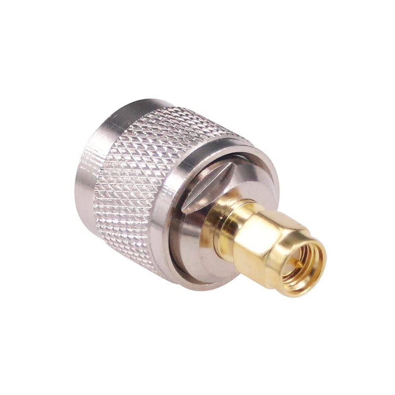 RFaha 2pcs SMA to N Coax Adapter SMA Male to N Type Male RF Coaxial Connector for WiFi(F115-2), silver and gold