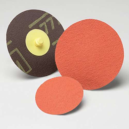 3M Roloc Disc 777F - 36 Grit Ceramic Aluminum Oxide Grinding Disc - For Disc Sanders - Roloc Quick Change - Water Resistant YF-Weight Backing - 2"