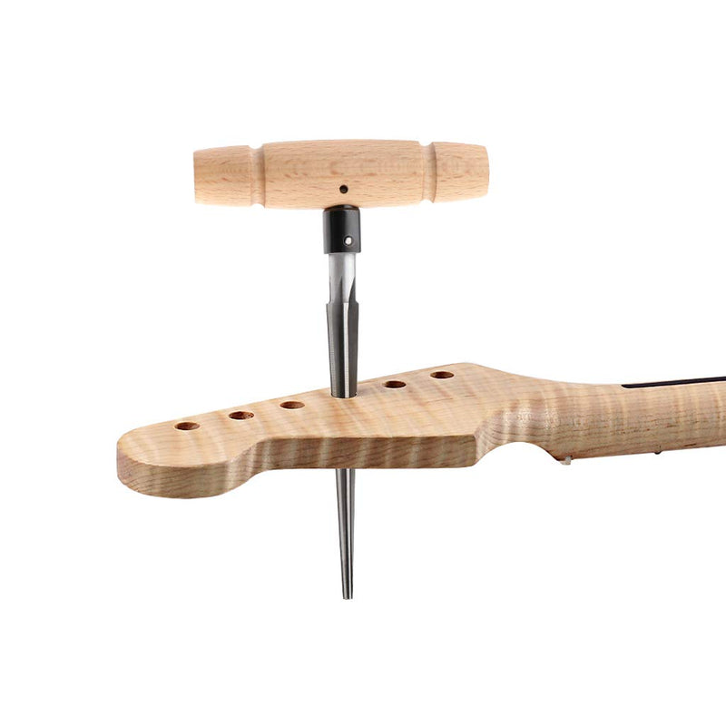 Alnicov T-Handle Tapered 4 Fluted Hand Reamer Guitar Woodworker Cutting Tool