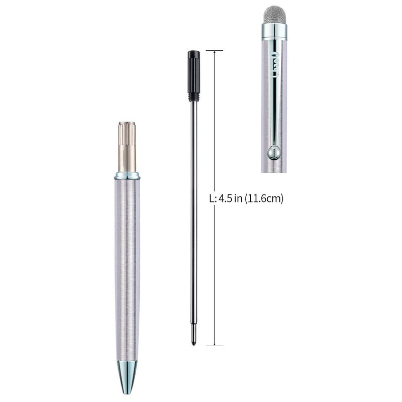 4.5 in (11.6cm) Replaceable Ballpoint Pen Refills Specially for ChaoQ Slim Series Stylus Pens (Pack of 10, Black Ink)