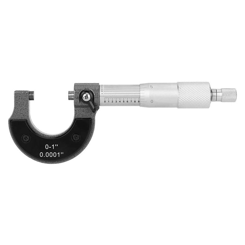 0-1Inch British System Outside Micrometer, 0.0001In Accuracy Micrometer Set with Wrench, Carbon Steel Premium Precision Machinist Tool