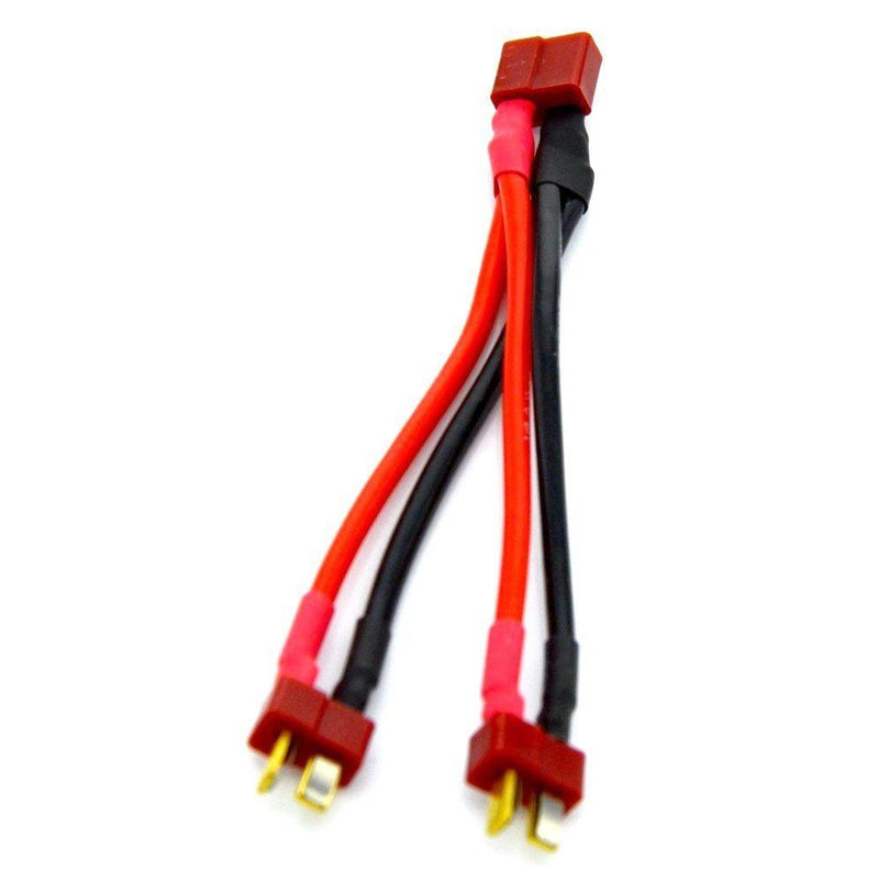 2pcs Deans T Plug Parallel Connector One Female to 2 Male Battery Connector Cable for RC LiPO Battery (Deans T Parallel Connector)