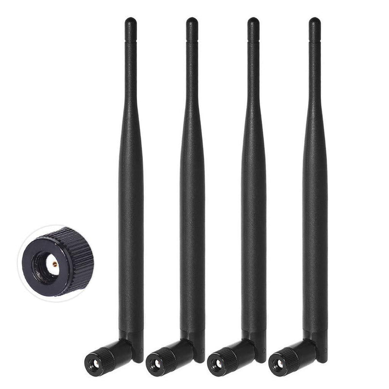 Bingfu Dual Band WiFi 2.4GHz 5GHz 5.8GHz 6dBi MIMO RP-SMA Male Antenna (4-Pack) for WiFi Router Wireless Network Card USB Adapter Security IP Camera Video Surveillance Monitor 4-Pack