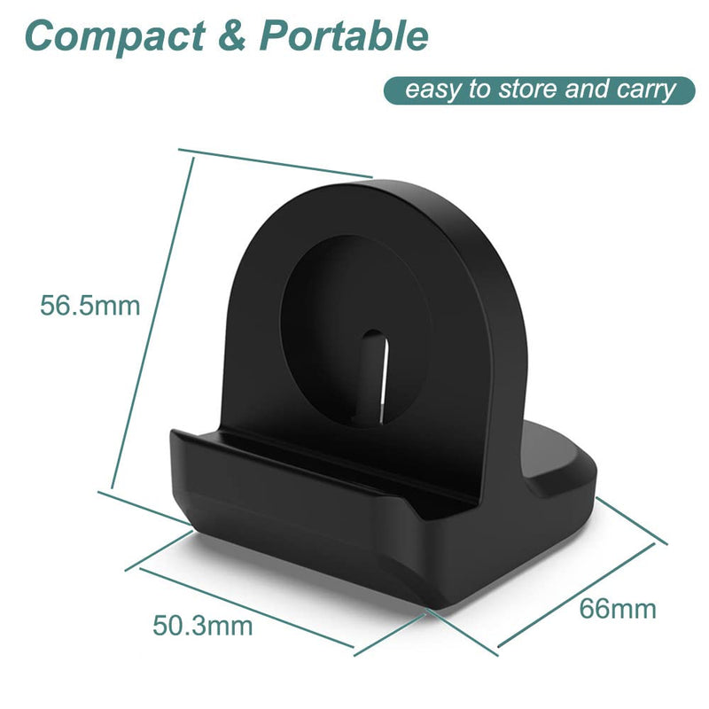 Charger Stand for Galaxy Watch 5/5 Pro, Silicone Charging Stand Dock Holder for for Samsung Galaxy Watch 5 40mm 44mm & Galaxy Watch 5 Pro 45mm (Black) Black
