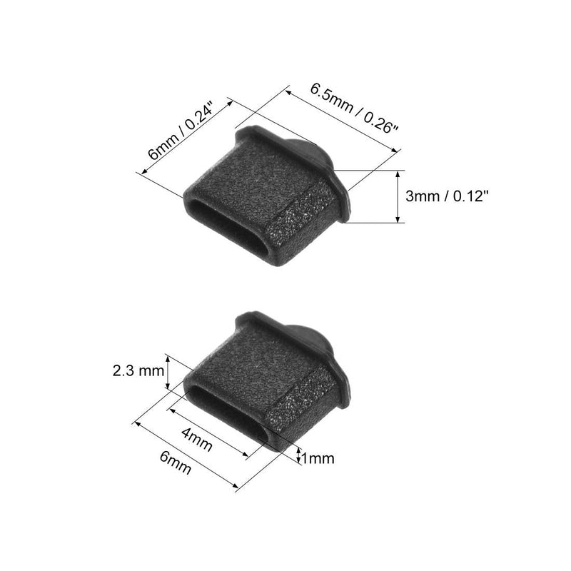 uxcell 20pcs Micro Silicone Protectors Male Port Anti Dust Cap Cover Black