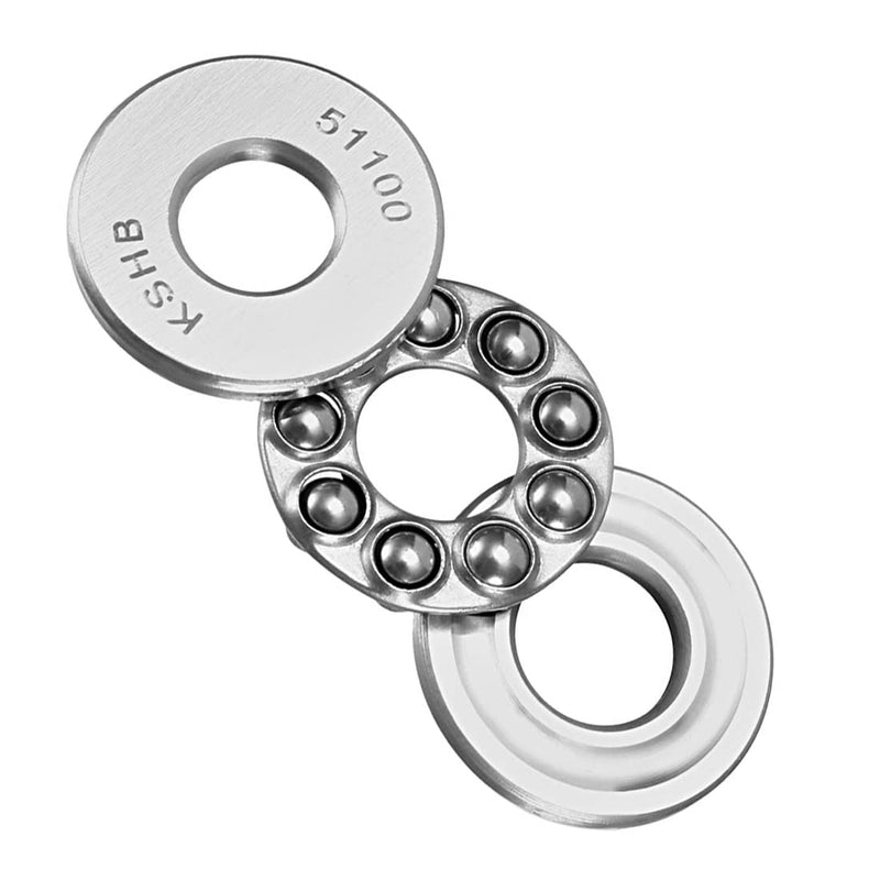 uxcell 51100 Thrust Ball Bearings 10mm x 24mm x 9mm Chrome Steel ABEC3 Single Row Roller 5pcs