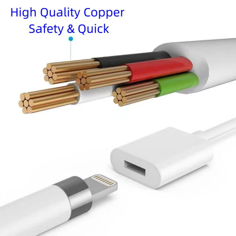ONGAHON Charging Cable for Apple Pencil 1st Generation, 3.3FT 1 Pack iPencil 1 Charger Adapter Extend Your i Pad Battery Life & Avoid Female Plug Break 3.3 FT