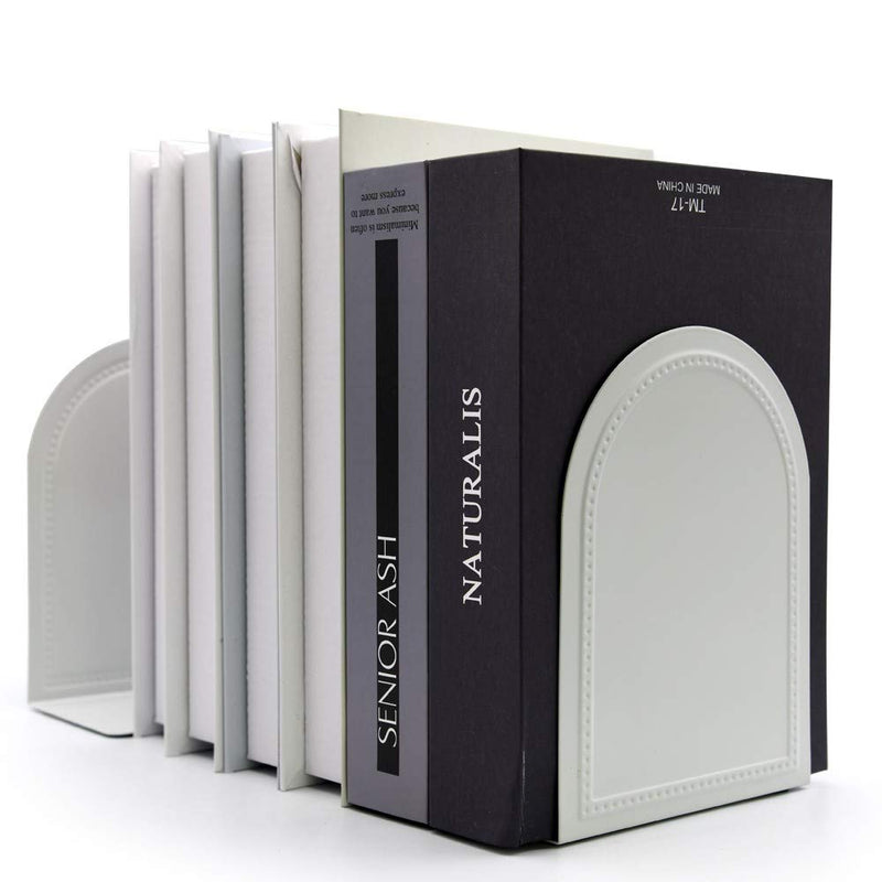 Bookends-Heavy Duty Bookends Metal Book Ends Universal Economy Bookends White