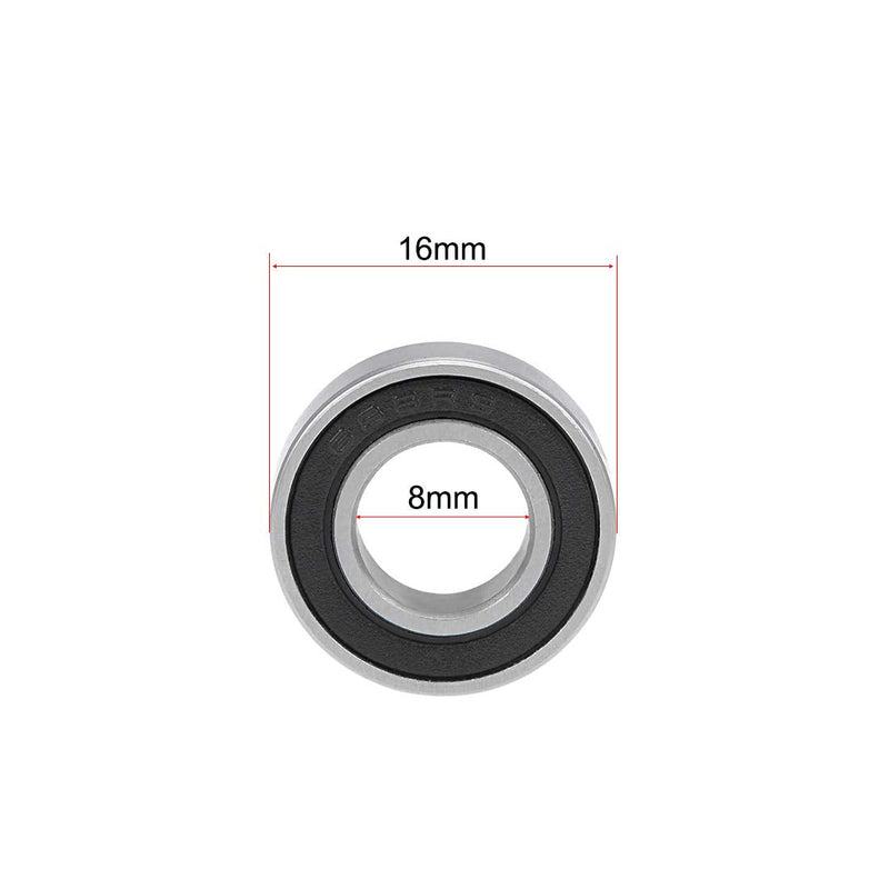 uxcell S688-2RS Stainless Steel Ball Bearing 8x16x5mm Sealed 688-2RS Bearings 2pcs