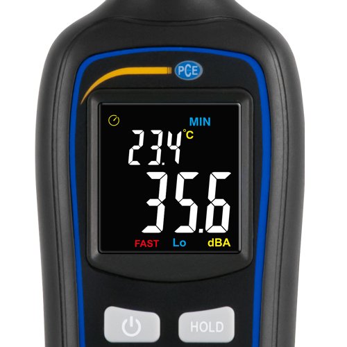 PCE-MSL 1 sound meter with A frequency weighting/simultaneous temperature measurement/0.1 dB resolution/HOLD function/extreme value measurement/large frequency range
