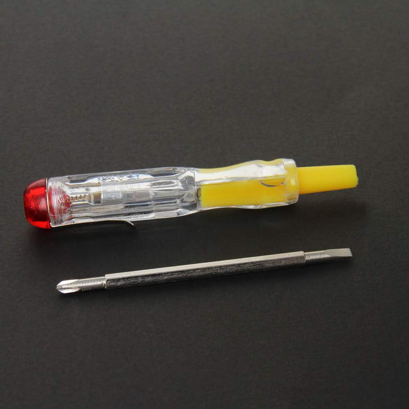 Fielect 2pcs Tester Screwdriver, Circuit Tester Pen Electric Contact Voltage Tester Dual Head Slot Phillips Screwdriver Detector 100-500V