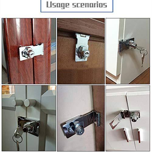 2 Packs Keyed Hasp Locks Twist Knob Keyed Locking Hasp for Small Doors, Cabinets and More,Stainless Steel Steel, Chrome Plated Hasp Lock Catch Latch Safety Lock (4Inch with Lock) 4Inch with Lock