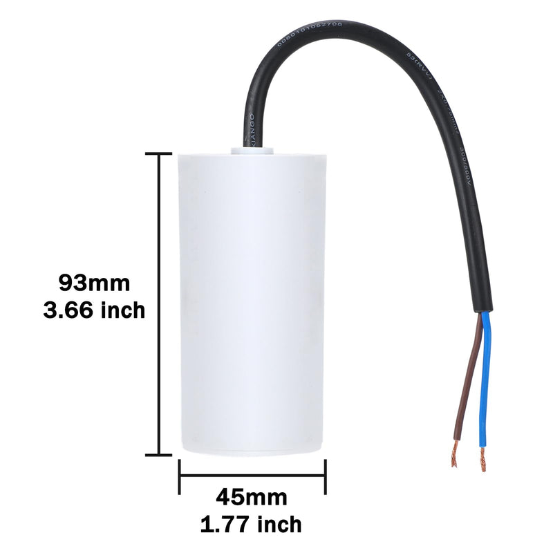 VEXUNGA capacitor 25uF 450V starting capacitor 25µF AC motor capacitor CBB60 SH 25 MFD 450VAC capacitors 45x93MM 50/60Hz with cable