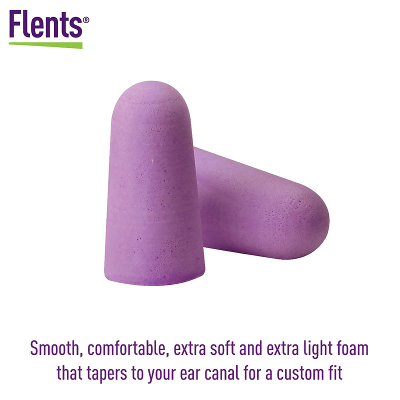 Flents Ear Plugs for Sleeping, Snoring, Loud Noise, Traveling, Concerts, Construction, & Studying, Made in the USA, NRR 33, Purple, 70 Pair 70 Pair Purple NRR33