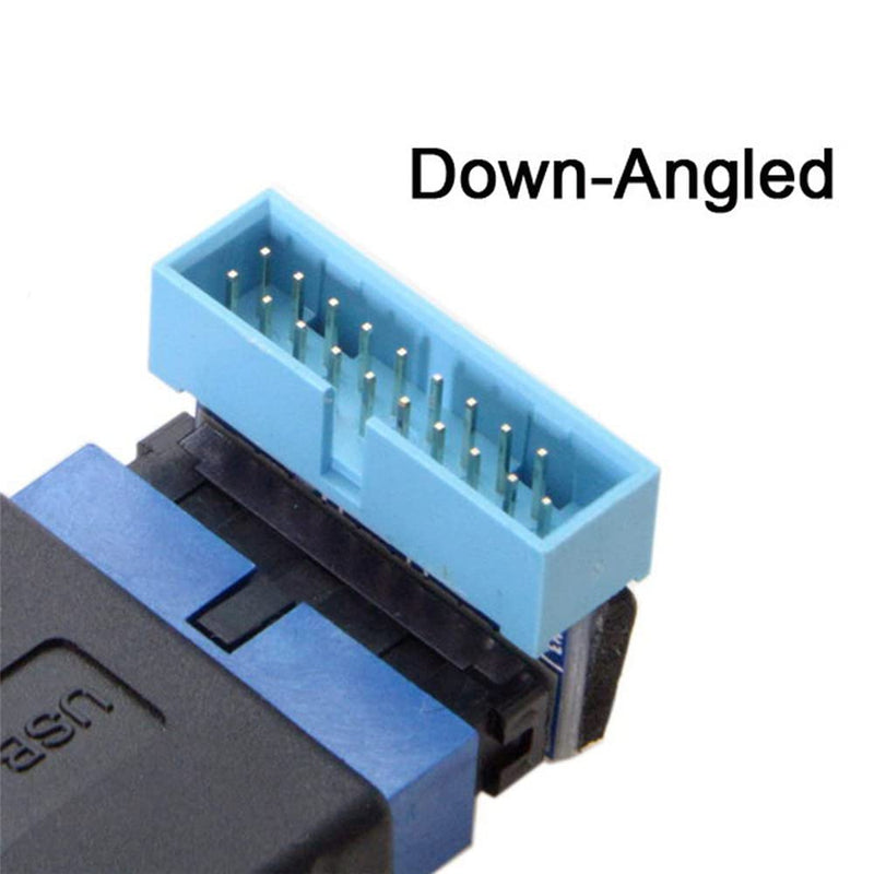 Xiwai USB 3.0 20pin Male to Female Extension Adapter Down Angled 90 Degree for Motherboard Mainboard