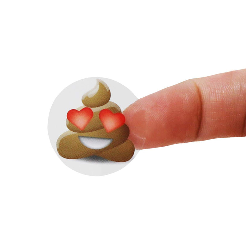 Poop Emoji Stickers 1 Inch Small Roll 50 Total Adhesive Stickers