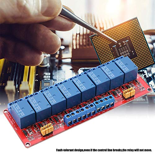 Keenso 8 Channel Optocoupler Relay Module, 5V/12V/24V 8 Channel Relay Board with Optocoupler High/Low Trigger Expansion Board (5V)