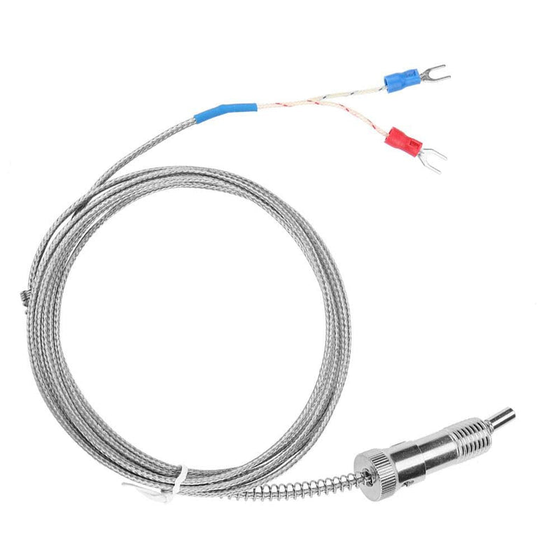 Walfront K Type Thermocouple, Bayonet Compression Spring Type K Thermocouple Temperature Sensor Probe Temperature Gauge 0-400℃ (Optional)(5 m)