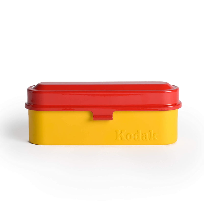 KODAK Film Case - for 5 Rolls of 35mm Films - Compact, Retro Steel Case to Sort and Safeguard Film Rolls (Red Top/Yellow Body)