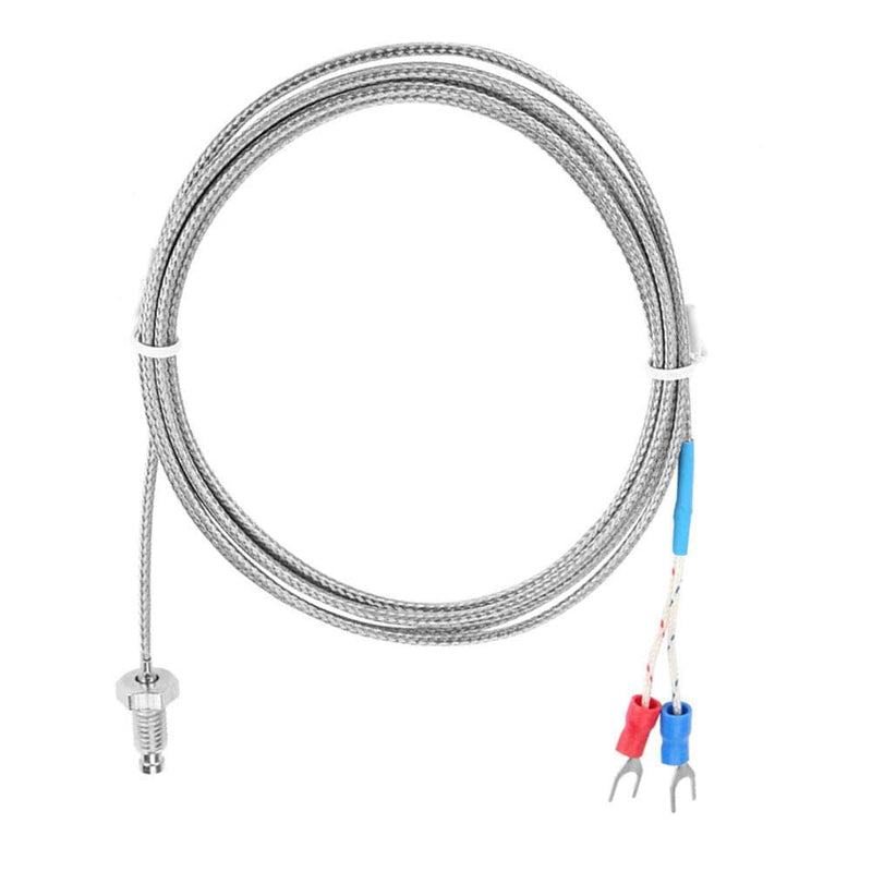 Thermocouple K Type, M6 Screw Fine Thread Type K Thermocouple Temperature Sensor Wire 0-400℃ 1M/2M/3M/4M/5M