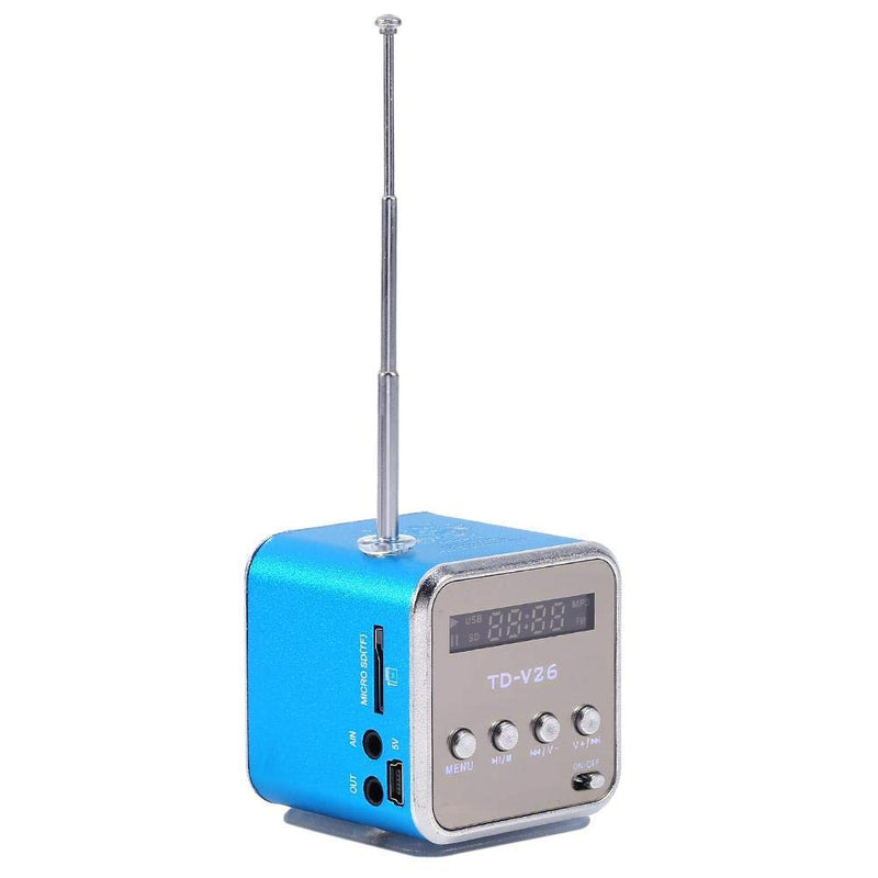 Eboxer Portable Mini Speaker Music Player FM Radio Stereo Speaker Support TF Card and U Disk, Brief Design, Perfect Mini Speaker for Room Bike Car for Phone/Tablet/Computer (Blue)