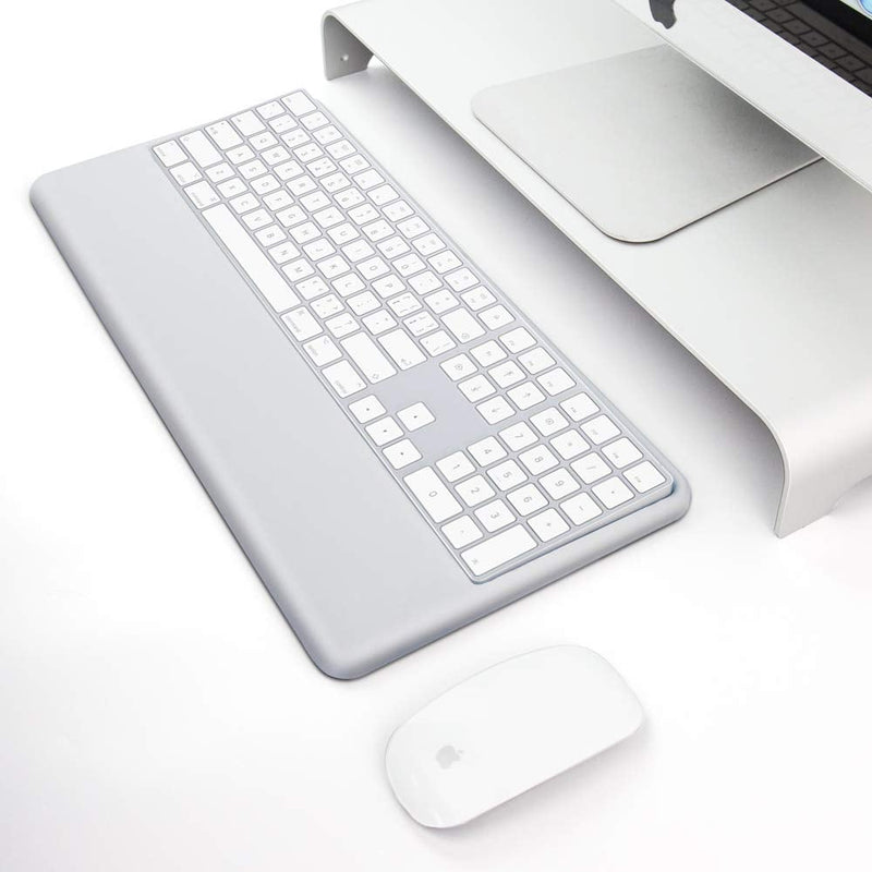 Wrist Rest Ergonomic Keyboard Stand Compatible with Wireless Magic Keyboard 2 with Numeric Keypad (Gray Silicone) Grey Large