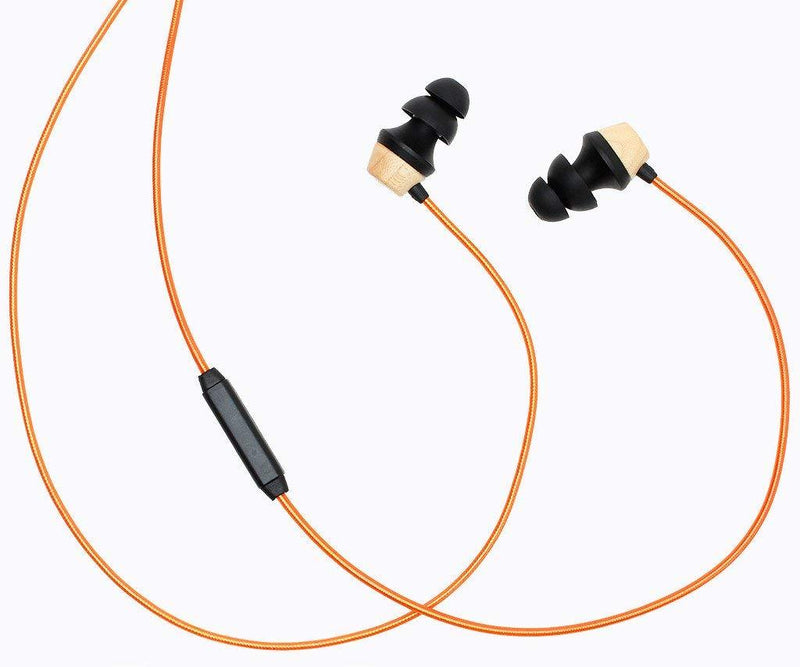 Symphonized ALN 2.0 Premium Genuine Wood in-Ear Noise-isolating Headphones, Earbuds, Earphones with Innovative Shield Technology Cable and Mic (Metallic Orange) Metallic Orange