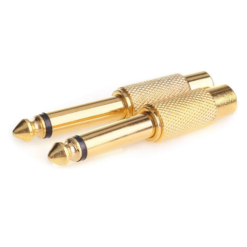 1/4 to RCA, NANYI- RCA to 1/4 Adapter RCA Female to 6.35mm 1/4 inch Male Mono TS Interconnect Audio Adapter Conversion Plug Adaptor Gold Plated-4 Pack 6.35M-RCA F-Gold-4Pack